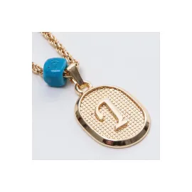 Plastik Boncuklu Burgulu Harfli Kolye-I