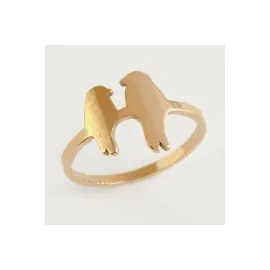 Kuş Lüks Çelik Yüzük-Bronz