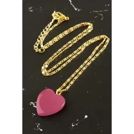 Yeni Sezon Kalp Kolye-Pembe