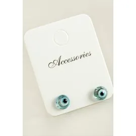 Nazar Cam Küpe-Açık Mavi