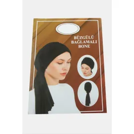 Büzgülü Bağlamalı Bone-Siyah