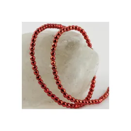 4 mm Fasetli Hematit Taşı-Kırmızı