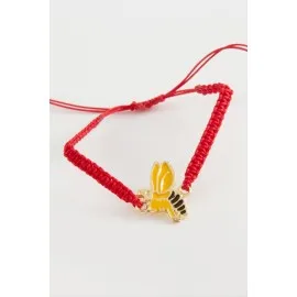 Arı Makrome Örgülü Bileklik-Renkli