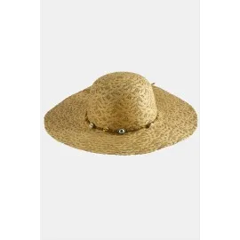 Göz Örme Zincir Hasır Şapka-Kahverengi