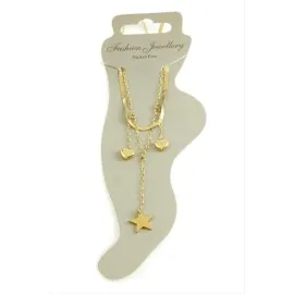 Kalp Lüks Çelik Halhal-Sarı