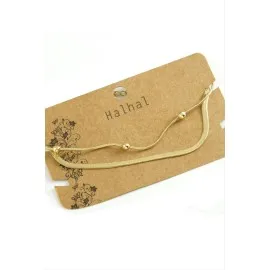 İtalyan Zincirli Lüks Çelik Halhal-Sarı