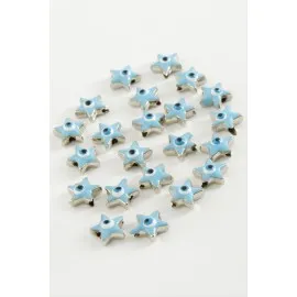 Yıldız Mineli Bileklik Ve Kolye Ucu Aparatı 1 Adet-Açık Mavi