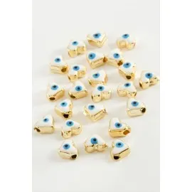 Kalp Mineli Bileklik Ve Kolye Ucu Aparatı 1 Adet-Beyaz