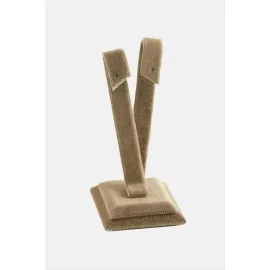 Anfora Kumaş Palmiye Küpelik-Kahverengi