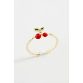 Meyveli Karışık Lüks Eklem Yüzük 1 Adet-Kırmızı