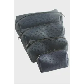 4 Adet El Tutmalı Makyaj Çantası-Lacivert