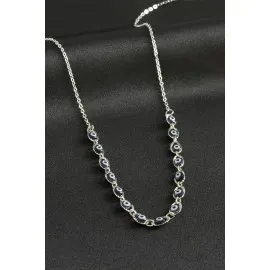 Nazarlı Mineli Kolye-Siyah