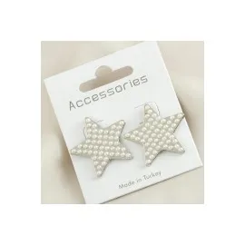 Yıldız İnci Küpe-Sarı