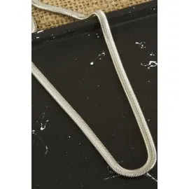 Kobra İtalyan Zincir Kolye 45 cm-Gümüş Rengi