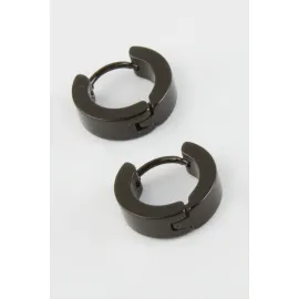 İğneli Erkek Çelik Küpe-Siyah