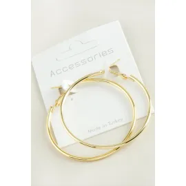 Boru Halka Küpe 5 cm-Sarı