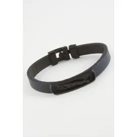 Kurt Kaliteli Suni Deri Bileklik-Lacivert