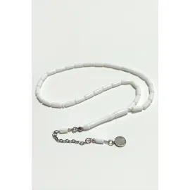 Kapsül Plastik Tesbih 4X10  mm-Beyaz