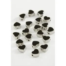 Kalp Mineli Bileklik Ve Kolye Ucu Aparatı 1 Adet-Siyah