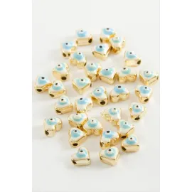 Kalp Mineli Bileklik ve Kolye Ucu Aparatı 1 Adet-Açık Mavi