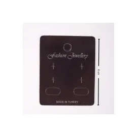 Klıpsli 3 Delikli Küpe Kartı-Siyah