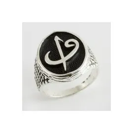 Elif Vav Metal Erkek Yüzük-Gümüş Rengi