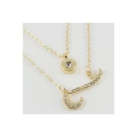 Yıldız Figürlü Yeni Sezon İkili Kolye-Sarı