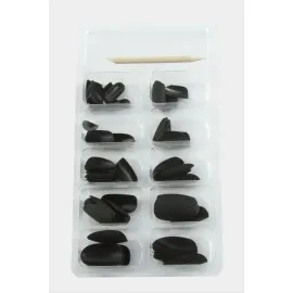 Misyul Oval Mat Takma Tırnak 100 Adet-Siyah