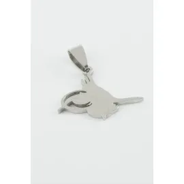 Tuğra Çelik Kolye Ucu 2,1 Cm-Gümüş Rengi