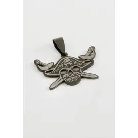 Kılıç Kuru Kafa Çelik Kolye Ucu 3 Cm-Siyah