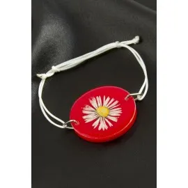 Papatya Epoksi Bileklik-Kırmızı