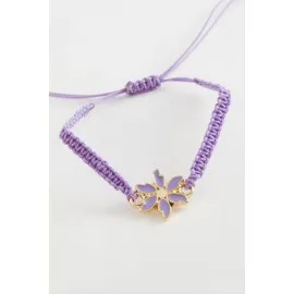 Papatya Makrome Örgülü Bileklik-Renkli