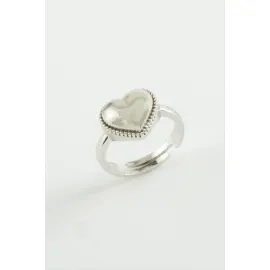 Kalp Metal Yüzük-Gümüş Rengi