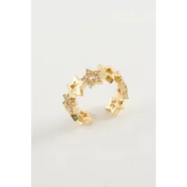 Yıldız Zirkon Taşlı Yüzük-Gümüş Rengi