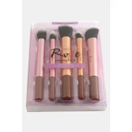 5 Adet Makyaj Fırça Seti-Kahverengi