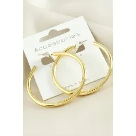 Boru Halka Küpe 4,5 Cm-Sarı