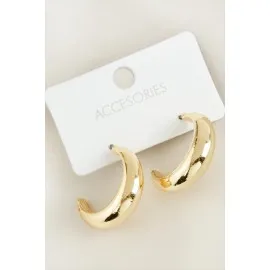 Hilal Yeni Sezon Metal Küpe-Sarı