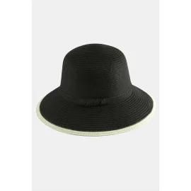 Hasır Plaj Şapkası-Siyah