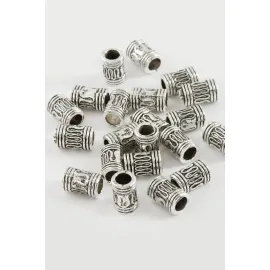 Zikzak Desenli Silindir Tesbih Ara Aparatı 50 Gram-Gümüş Rengi