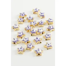 Yıldız Mineli Bileklik ve Kolye Ucu Aparatı 1 Adet-Lila