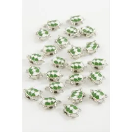 Kaplumbağa Mineli Bileklik Ve Kolye Ucu Aparatı 1 Adet-Yeşil