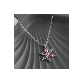 Lotus Zirkon Taşlı Yeni Sezon Kolye-Gümüş Rengi