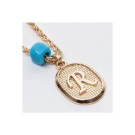 Plastik Boncuklu Burgulu Harfli Kolye-R