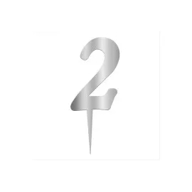 Gümüş Renkli Rakam Pasta Ve Kek Pleksi-9