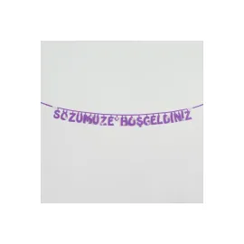Sözümüze Hoşgeldiniz Keçe Yazı-Mor