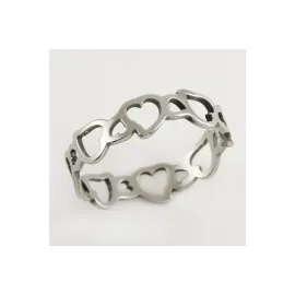 Kalp Lüks Çelik Yüzük-Beyaz