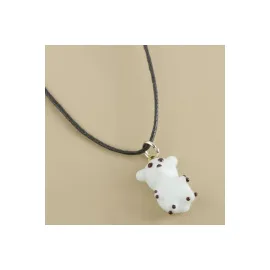 Kutup Ayısı Cam Kolye-Beyaz
