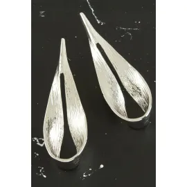 Oval Yeni Sezon Metal Küpe-Gümüş Rengi