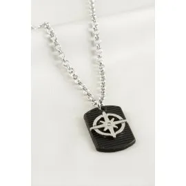 Yıldız Erkek Kolye-Gümüş Rengi