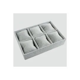 6Lı Anfora Kumaş Yastıklı Tabla-Gri